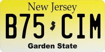 NJ license plate B75CIM
