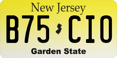 NJ license plate B75CIO