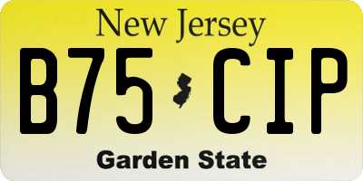 NJ license plate B75CIP