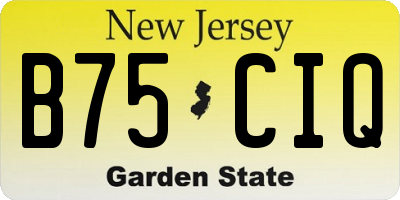 NJ license plate B75CIQ