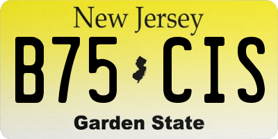 NJ license plate B75CIS