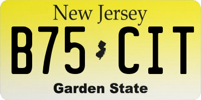 NJ license plate B75CIT
