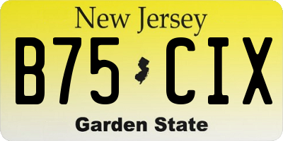 NJ license plate B75CIX