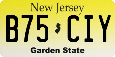 NJ license plate B75CIY