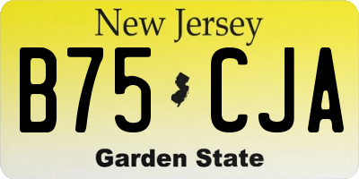 NJ license plate B75CJA