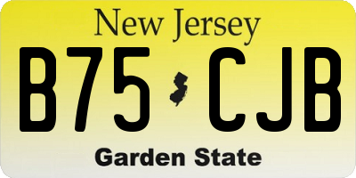 NJ license plate B75CJB