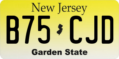 NJ license plate B75CJD