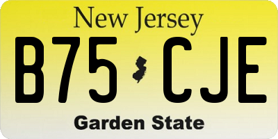NJ license plate B75CJE