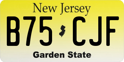 NJ license plate B75CJF