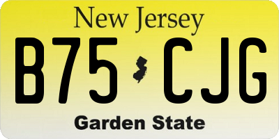 NJ license plate B75CJG