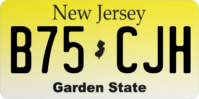 NJ license plate B75CJH