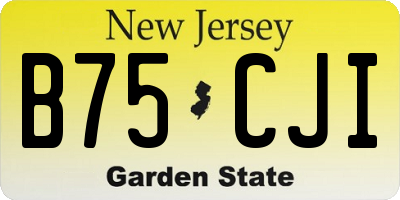 NJ license plate B75CJI