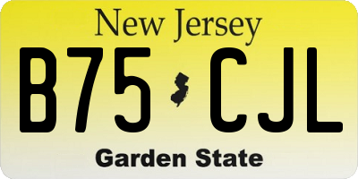 NJ license plate B75CJL