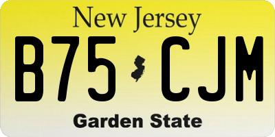 NJ license plate B75CJM
