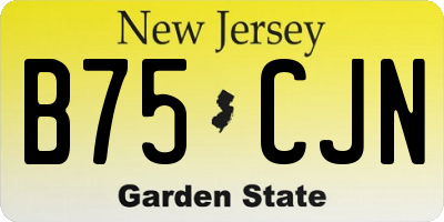 NJ license plate B75CJN