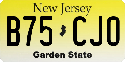 NJ license plate B75CJO