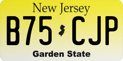NJ license plate B75CJP