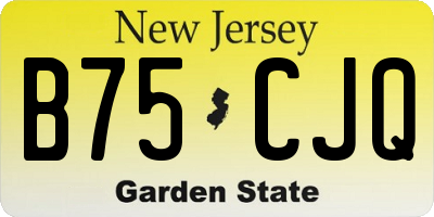 NJ license plate B75CJQ