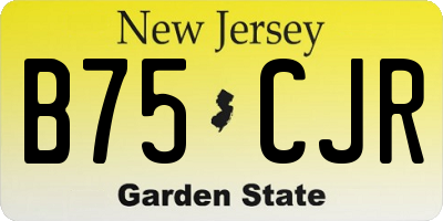 NJ license plate B75CJR