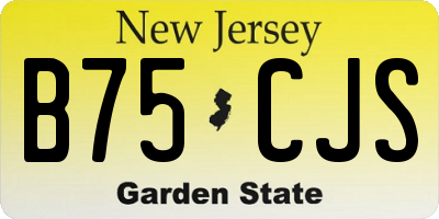NJ license plate B75CJS