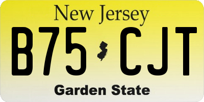 NJ license plate B75CJT