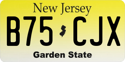 NJ license plate B75CJX