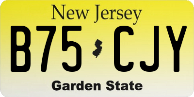 NJ license plate B75CJY