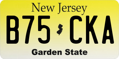 NJ license plate B75CKA