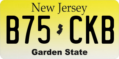 NJ license plate B75CKB