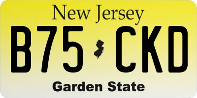 NJ license plate B75CKD