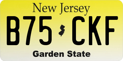 NJ license plate B75CKF