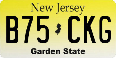 NJ license plate B75CKG