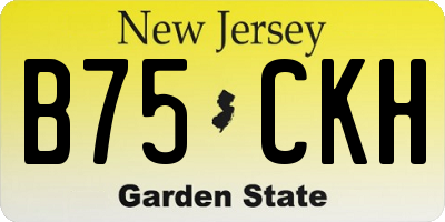 NJ license plate B75CKH