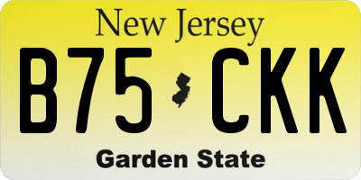 NJ license plate B75CKK