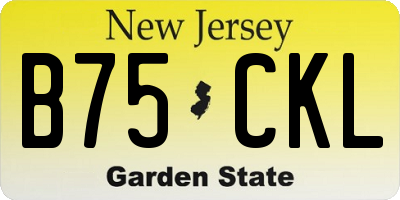 NJ license plate B75CKL