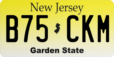 NJ license plate B75CKM