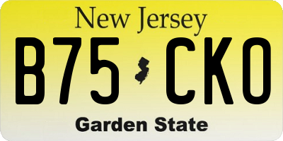 NJ license plate B75CKO