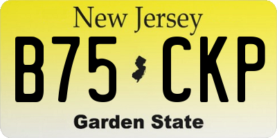 NJ license plate B75CKP