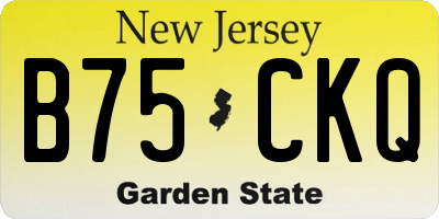 NJ license plate B75CKQ