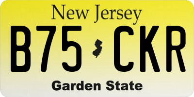 NJ license plate B75CKR