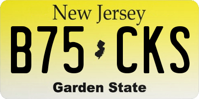 NJ license plate B75CKS