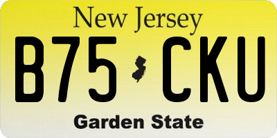 NJ license plate B75CKU