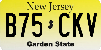 NJ license plate B75CKV