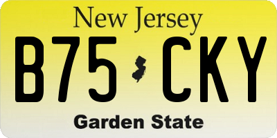 NJ license plate B75CKY