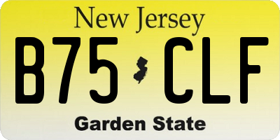 NJ license plate B75CLF