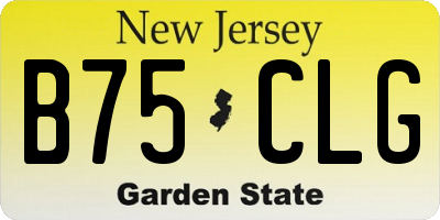 NJ license plate B75CLG