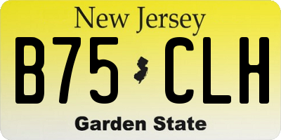 NJ license plate B75CLH