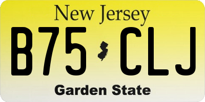 NJ license plate B75CLJ