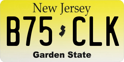 NJ license plate B75CLK