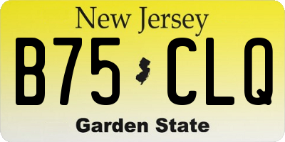 NJ license plate B75CLQ